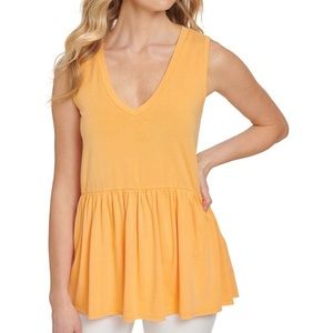 DKNY Jeans Sleeveless Peplum Top L